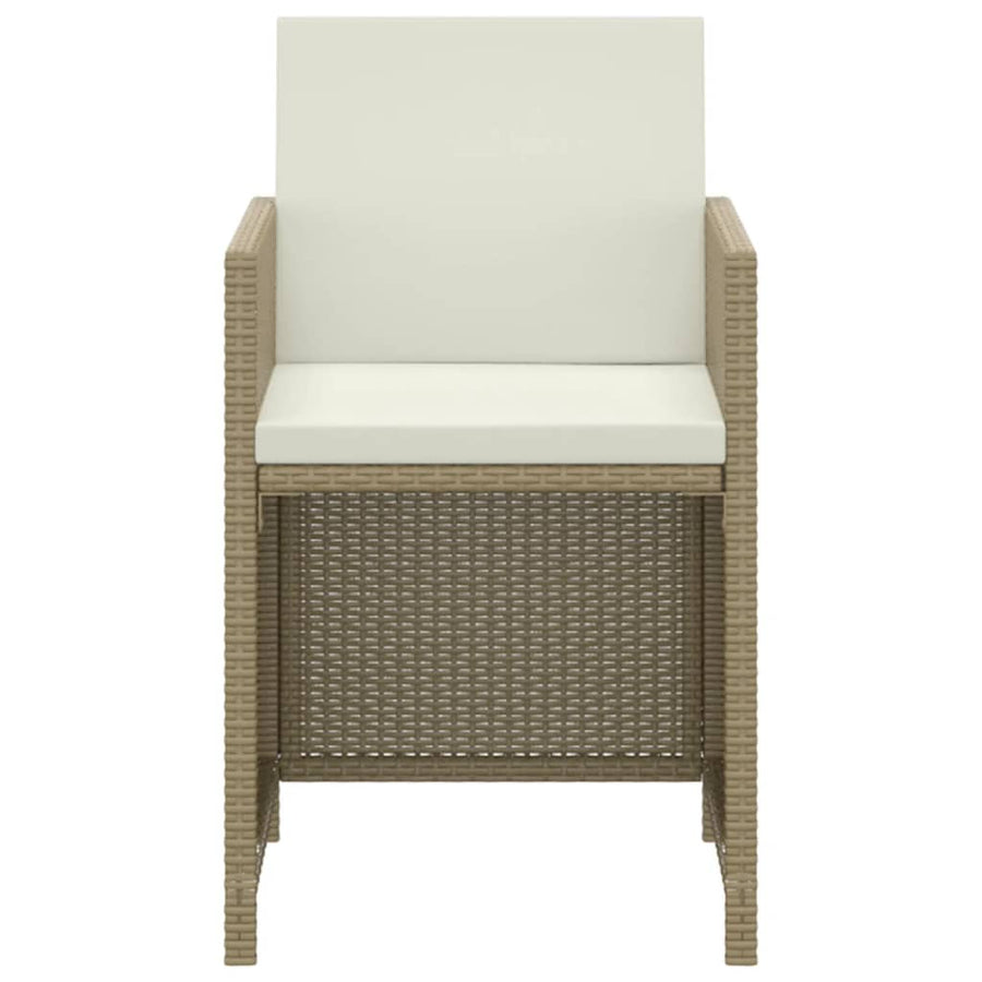 3-Delige Tuinset Met Kussens Poly Rattan 1 Beige