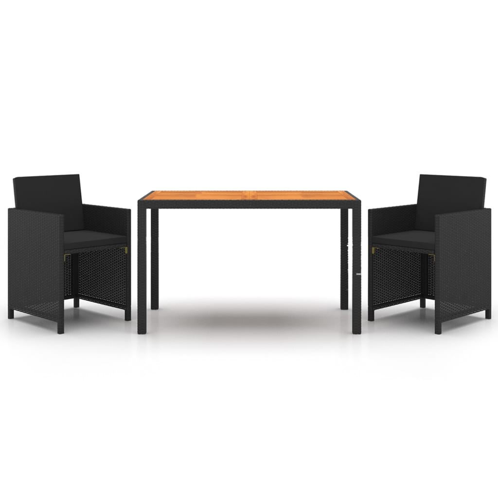 3-Delige Tuinset Met Kussens Poly Rattan 1