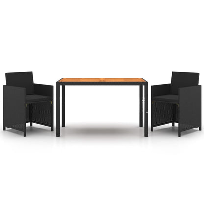 3-Delige Tuinset Met Kussens Poly Rattan 1