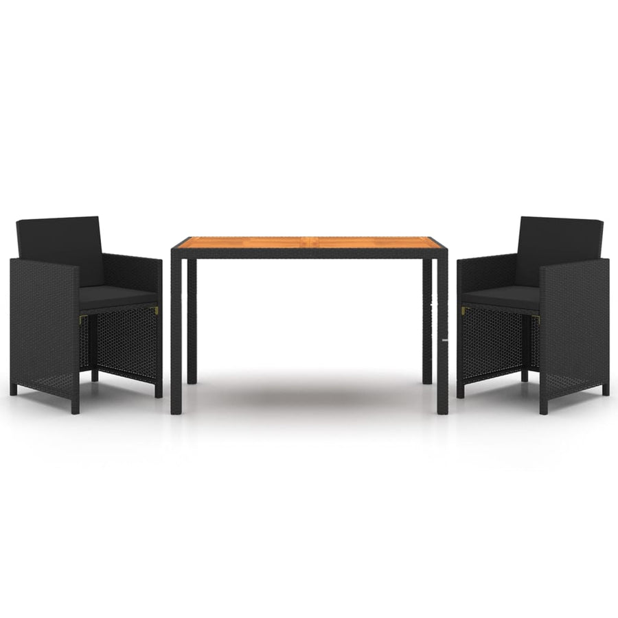 3-Delige Tuinset Met Kussens Poly Rattan 1