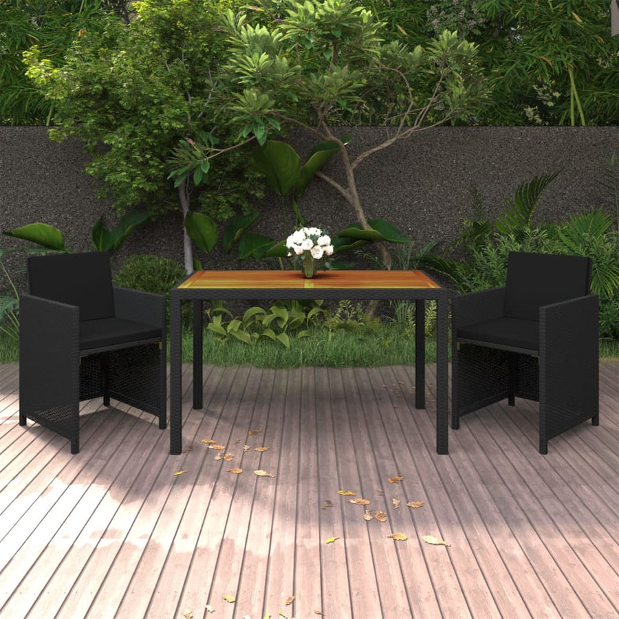 3-Delige Tuinset Met Kussens Poly Rattan 1