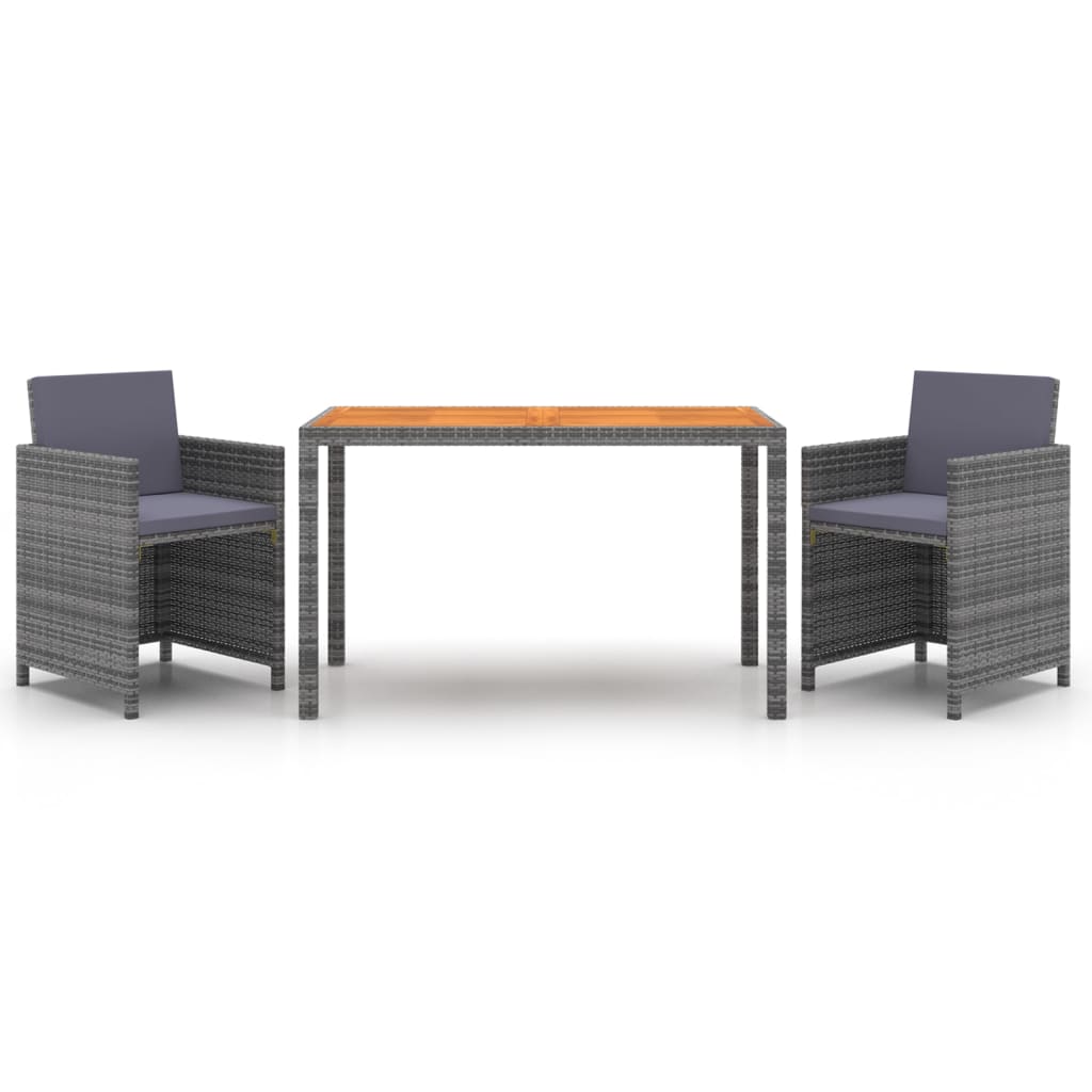 3-Delige Tuinset Met Kussens Poly Rattan 1
