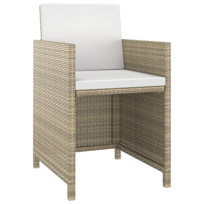 5-Delige Tuinset Met Kussens Poly Rattan Beige Beige en bruin