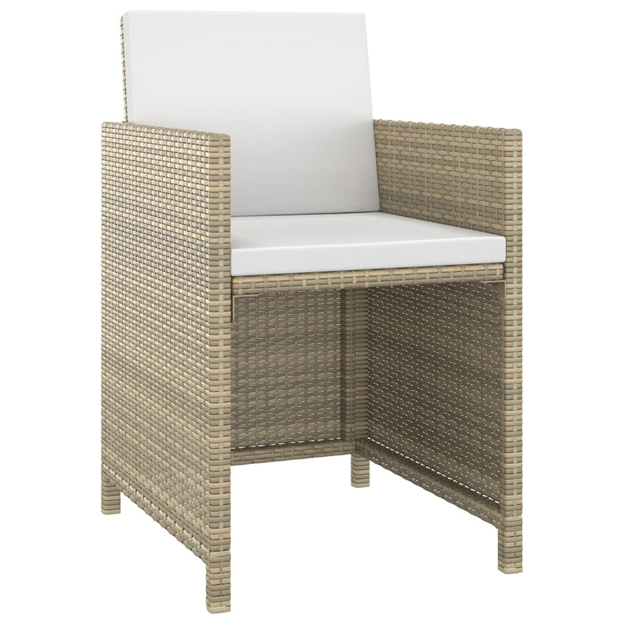 5-Delige Tuinset Met Kussens Poly Rattan Beige Beige en bruin