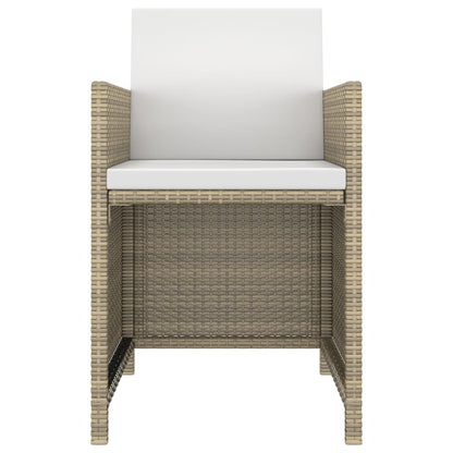 5-Delige Tuinset Met Kussens Poly Rattan Beige Beige en bruin