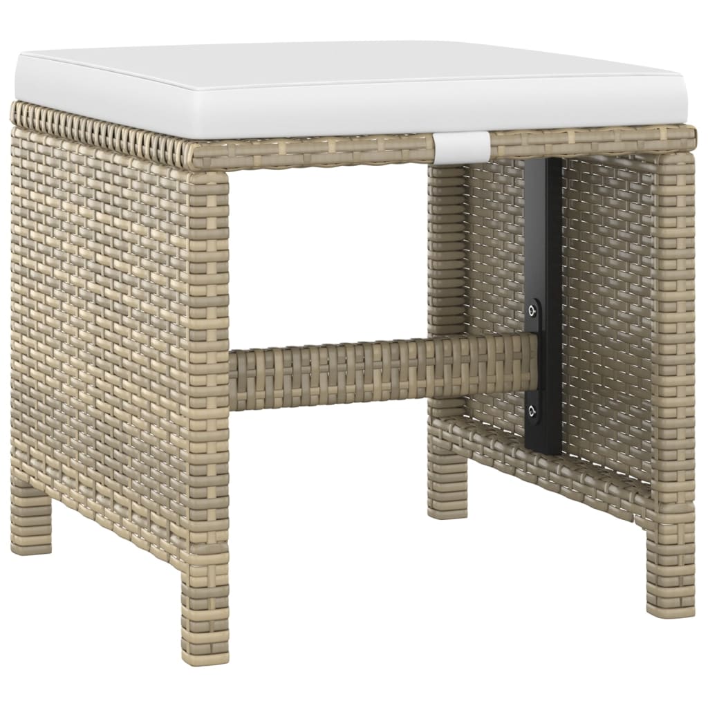 5-Delige Tuinset Met Kussens Poly Rattan Beige Beige en bruin
