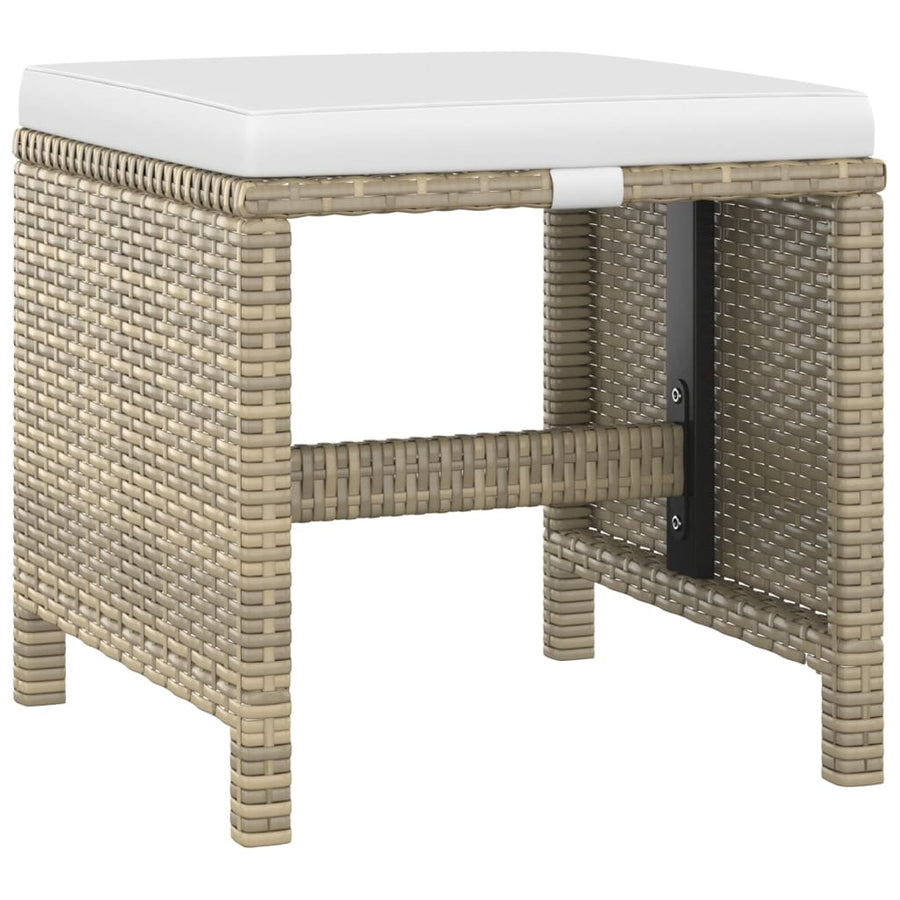 5-Delige Tuinset Met Kussens Poly Rattan Beige Beige en bruin