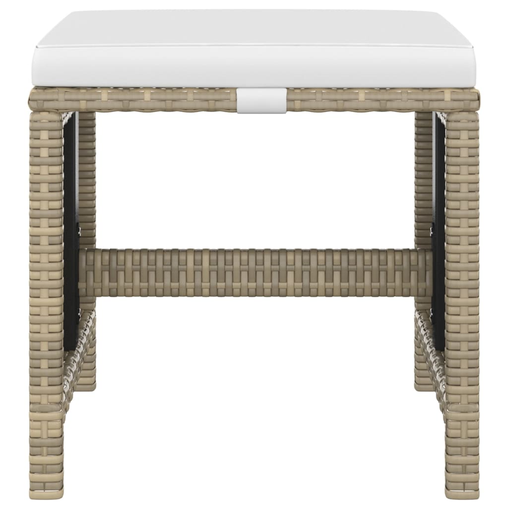 5-Delige Tuinset Met Kussens Poly Rattan Beige Beige en bruin