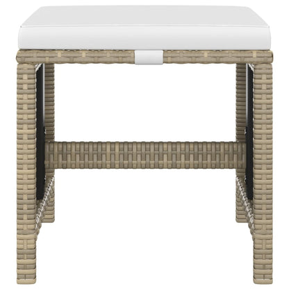 5-Delige Tuinset Met Kussens Poly Rattan Beige Beige en bruin