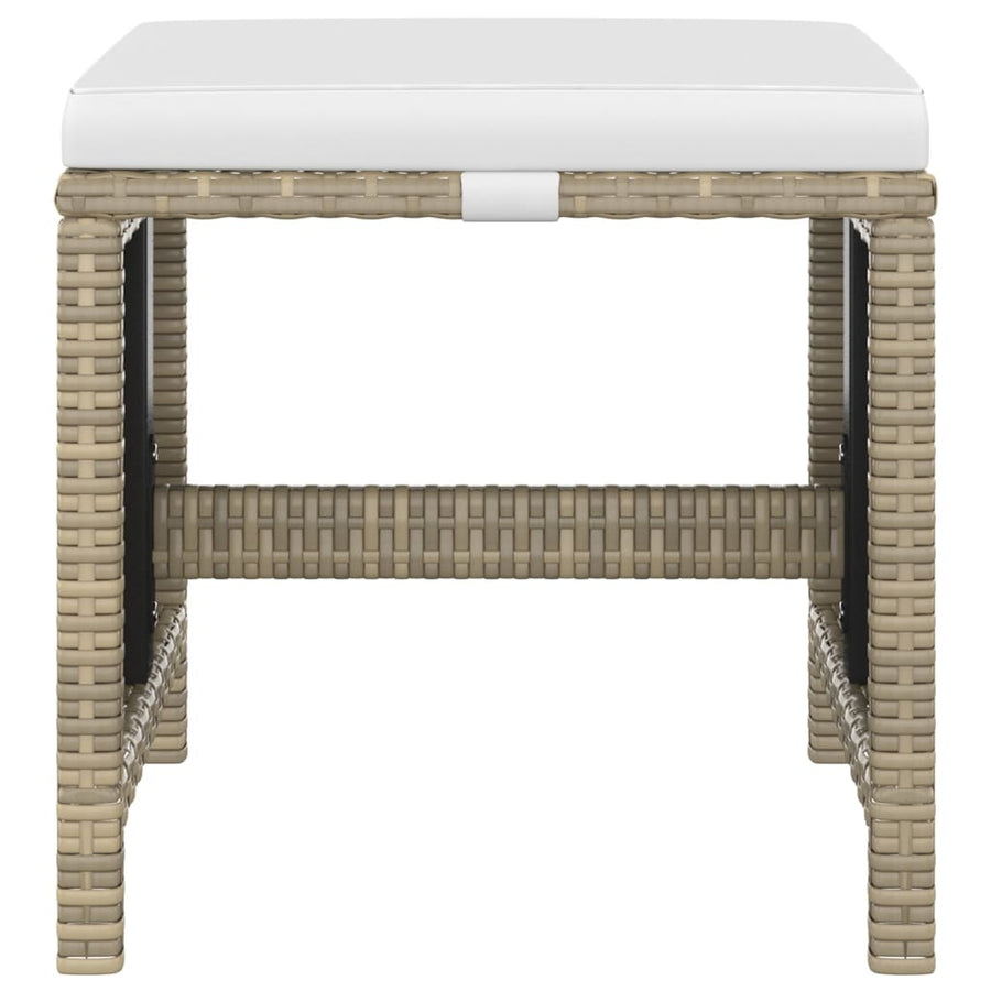 5-Delige Tuinset Met Kussens Poly Rattan Beige Beige en bruin