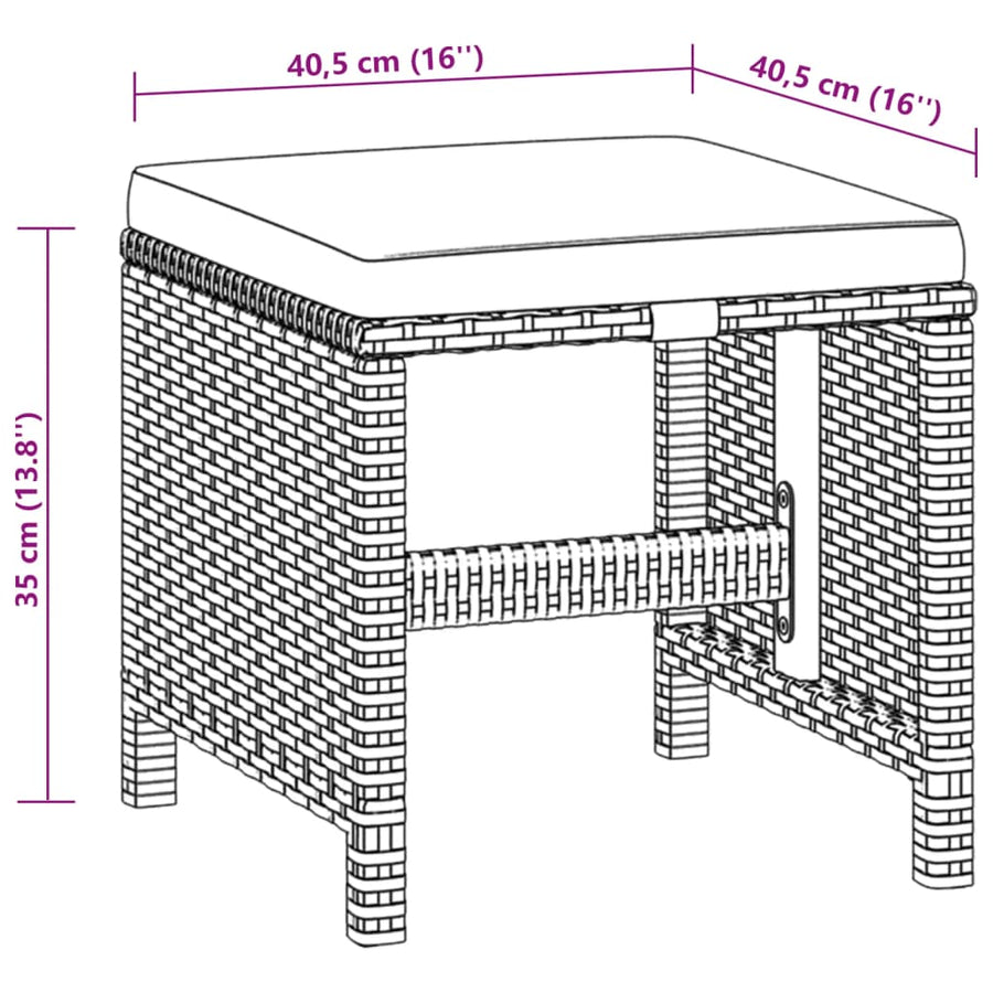 5-Delige Tuinset Met Kussens Poly Rattan Beige Beige en bruin