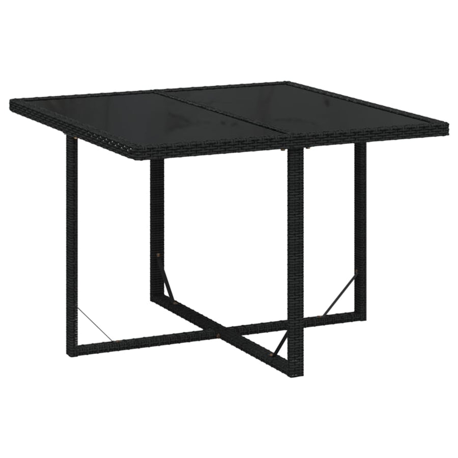 9-Delige Tuinset Met Kussens Poly Rattan Zwart En Wit 109 cm tafellengte 8x Fauteuil + Tafel