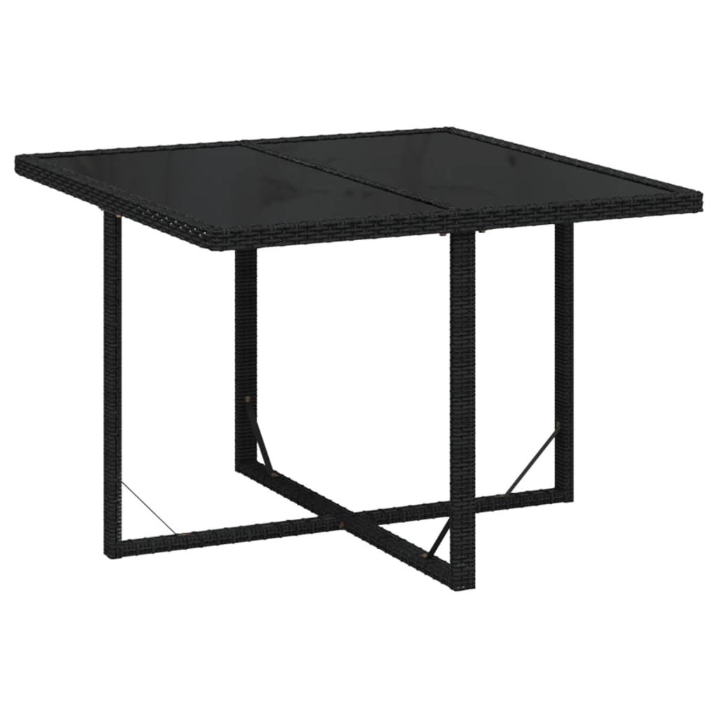 9-Delige Tuinset Met Kussens Poly Rattan Zwart En Wit 109 cm tafellengte 4x Fauteuil + 4x voetensteun + Tafel