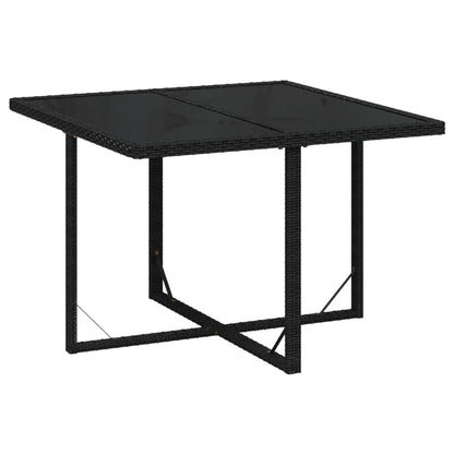 9-Delige Tuinset Met Kussens Poly Rattan Zwart En Wit 109 cm tafellengte 4x Fauteuil + 4x voetensteun + Tafel