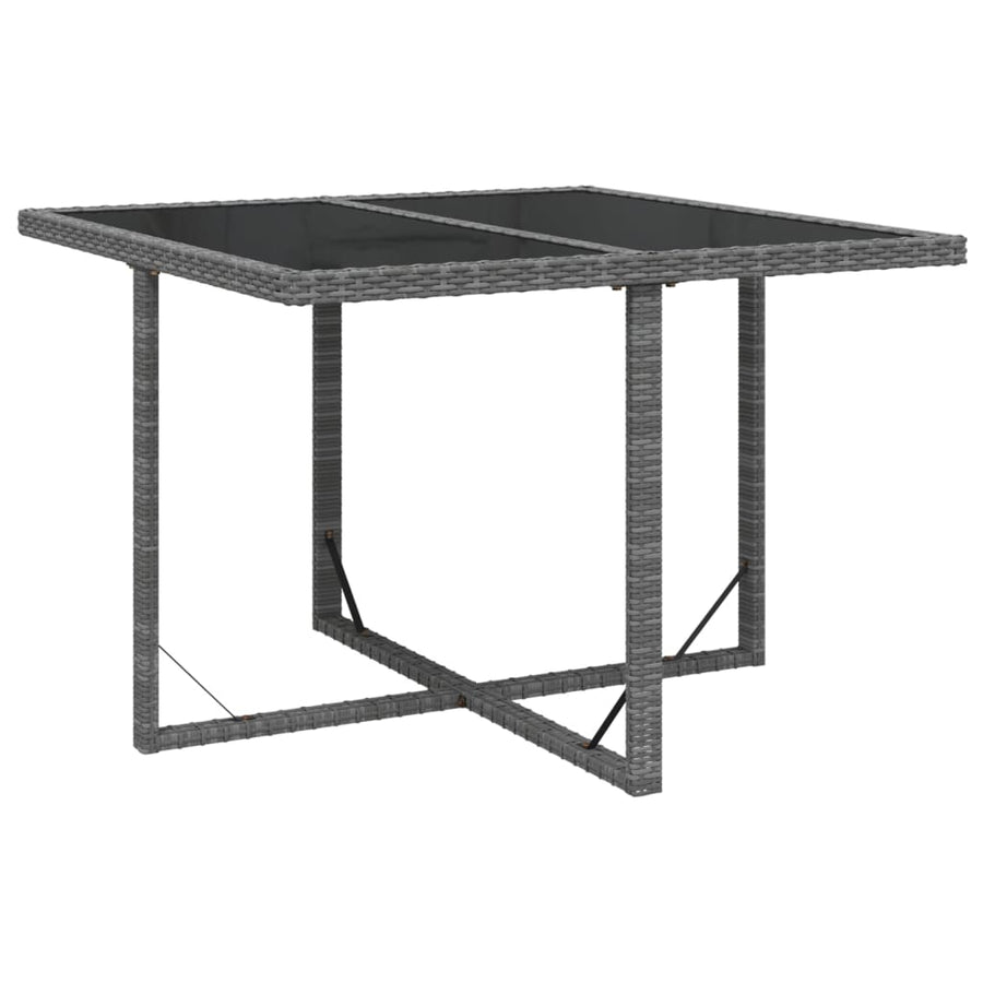 5-Delige Tuinset Met Kussens Poly Rattan Grijs 109 cm tafellengte 4x Fauteuil + Tafel