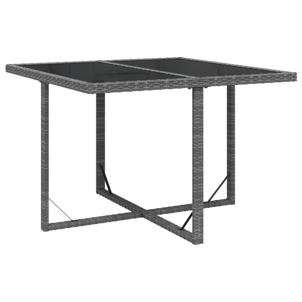 9-Delige Tuinset Met Kussens Poly Rattan Grijs 109 cm tafellengte 8x Fauteuil + Tafel
