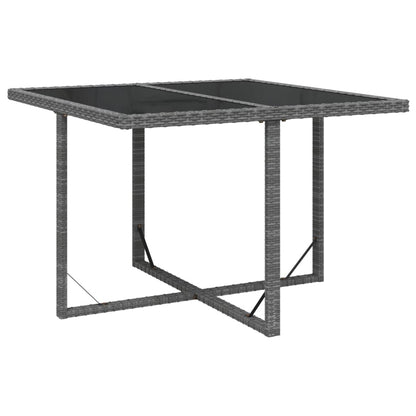 9-Delige Tuinset Met Kussens Poly Rattan Grijs 109 cm tafellengte 8x Fauteuil + Tafel
