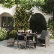 Tuinset 9-delig poly rattan grijs