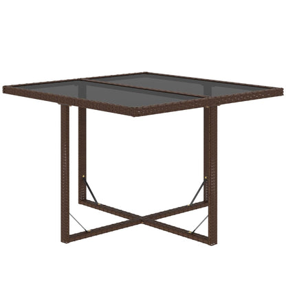 5-Delige Tuinset Met Kussens Poly Rattan Bruin 109 cm tafellengte 4x Fauteuil + Tafel