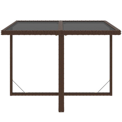 5-Delige Tuinset Met Kussens Poly Rattan Bruin 109 cm tafellengte 4x Fauteuil + Tafel