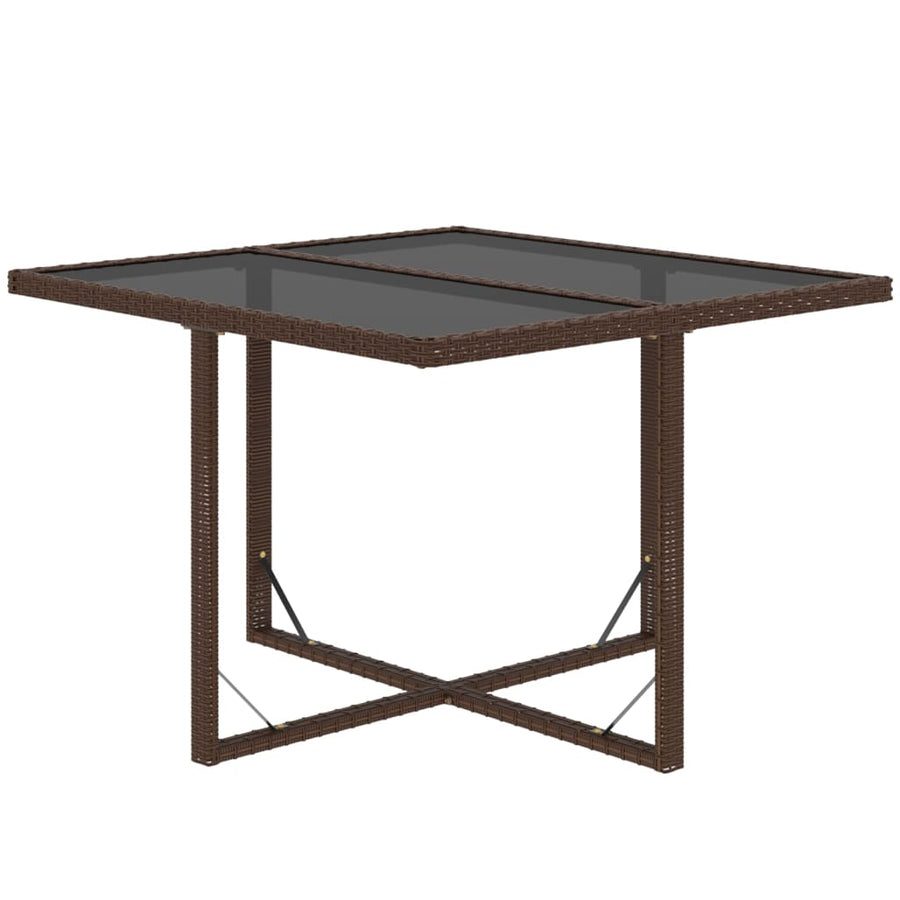 9-Delige Tuinset Met Kussens Poly Rattan Bruin 109 cm tafellengte 4x Fauteuil + 4x voetensteun + Tafel