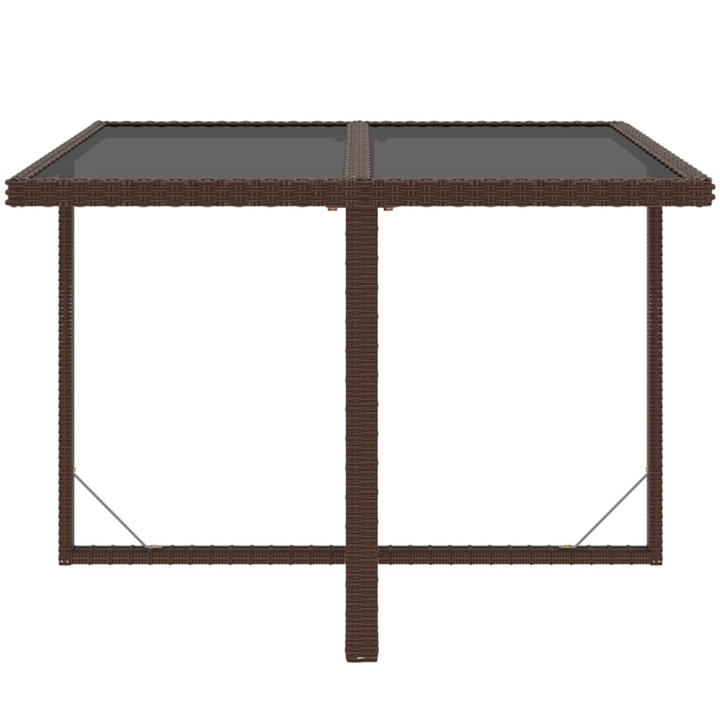 9-Delige Tuinset Met Kussens Poly Rattan Bruin 109 cm tafellengte 4x Fauteuil + 4x voetensteun + Tafel