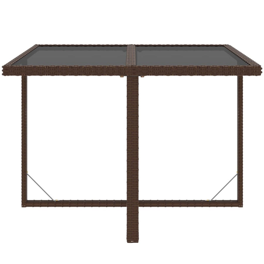 9-Delige Tuinset Met Kussens Poly Rattan Bruin 109 cm tafellengte 4x Fauteuil + 4x voetensteun + Tafel