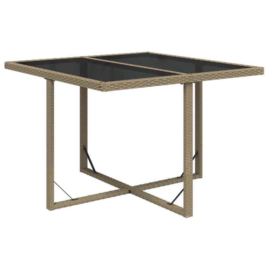5-Delige Tuinset Met Kussens Poly Rattan Beige 109 cm tafellengte 4x Fauteuil + Tafel
