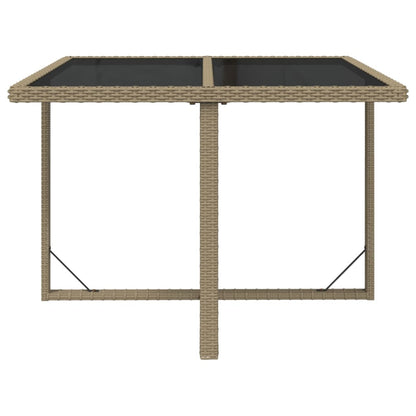 5-Delige Tuinset Met Kussens Poly Rattan Beige 109 cm tafellengte 4x Fauteuil + Tafel
