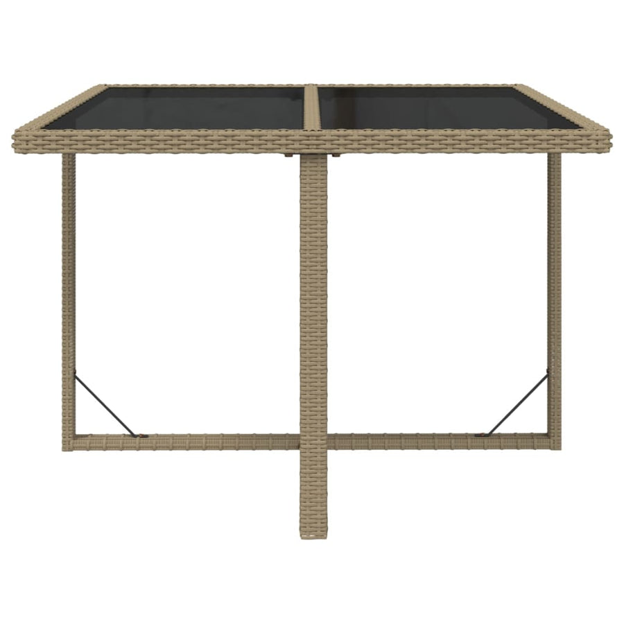 5-Delige Tuinset Met Kussens Poly Rattan Beige 109 cm tafellengte 4x Fauteuil + Tafel