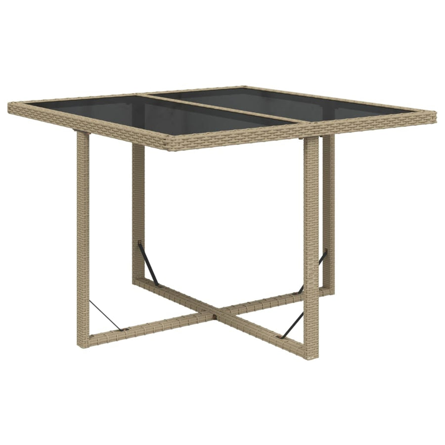 9-Delige Tuinset Met Kussens Poly Rattan Beige 109 cm tafellengte 8x Fauteuil + Tafel