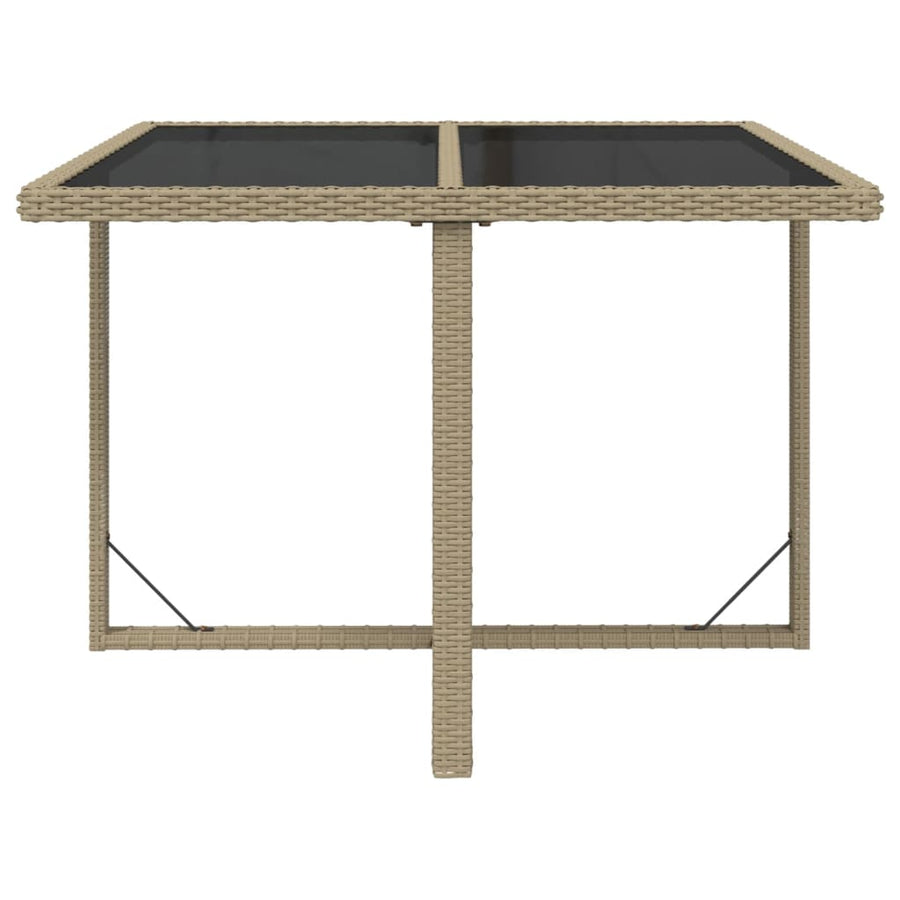 9-Delige Tuinset Met Kussens Poly Rattan Beige 109 cm tafellengte 8x Fauteuil + Tafel