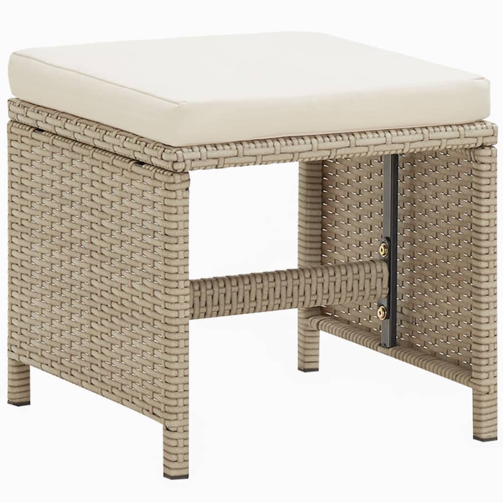 9-Delige Tuinset Met Kussens Poly Rattan Beige 1