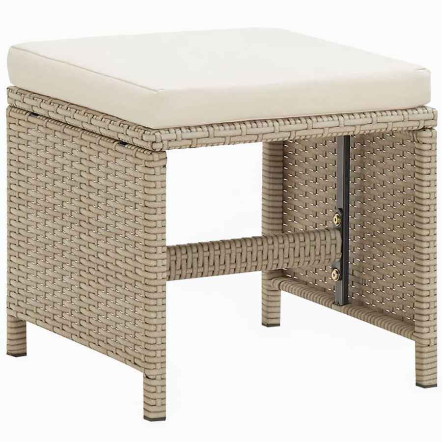 9-Delige Tuinset Met Kussens Poly Rattan Beige 1