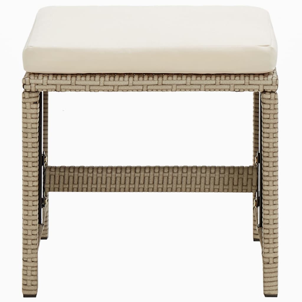 9-Delige Tuinset Met Kussens Poly Rattan Beige 1