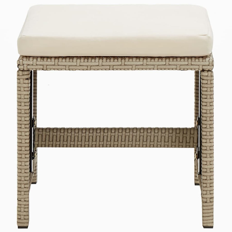 9-Delige Tuinset Met Kussens Poly Rattan Beige 1