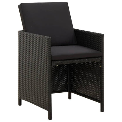 5-Delige Tuinset Met Kussens Poly Rattan Bruin En Zwart 109 cm tafellengte 4x Fauteuil + Tafel