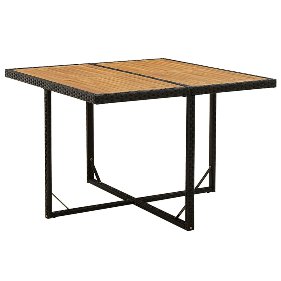 9-Delige Tuinset Met Kussens Poly Rattan Zwart En Bruin 109 cm tafellengte 8x Fauteuil + Tafel