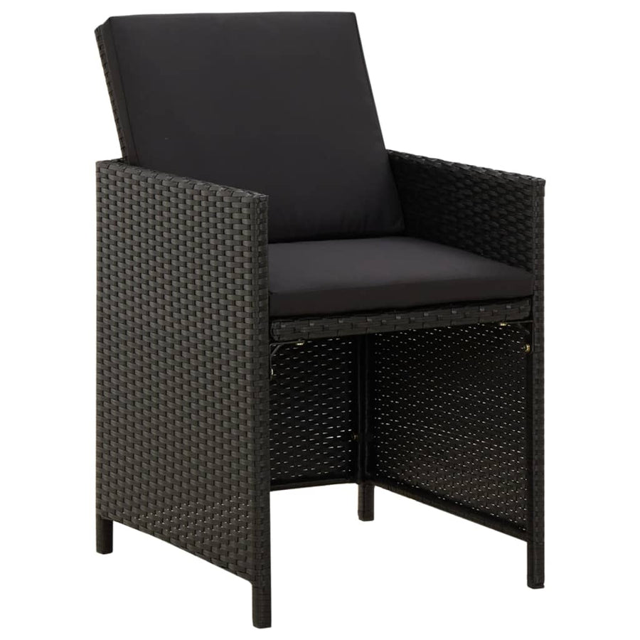 9-Delige Tuinset Met Kussens Poly Rattan Bruin En Zwart 109 cm tafellengte 8x Fauteuil + Tafel