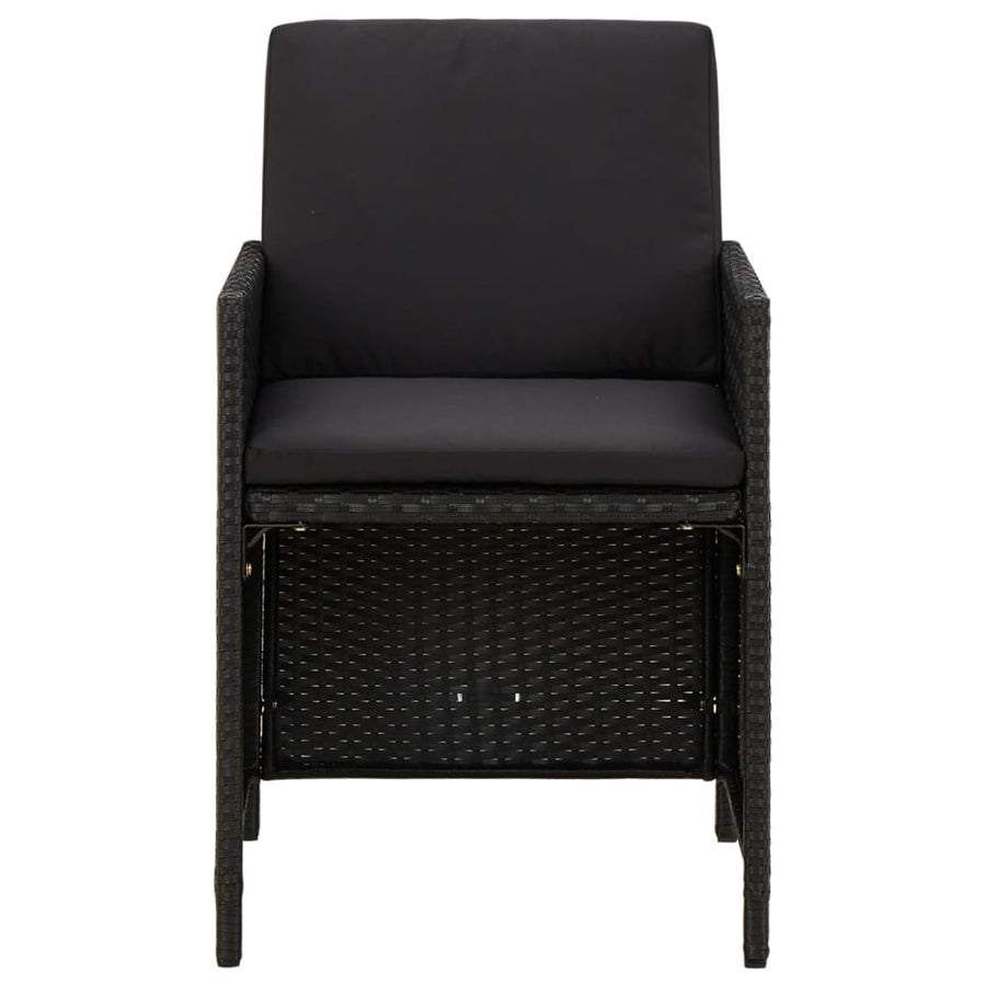 9-Delige Tuinset Met Kussens Poly Rattan Bruin En Zwart 109 cm tafellengte 8x Fauteuil + Tafel