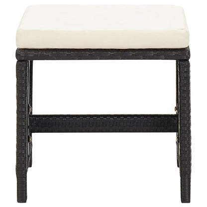9-Delige Tuinset Met Kussens Poly Rattan Zwart En Bruin 109 cm tafellengte 4x Fauteuil + 4x voetensteun + Tafel