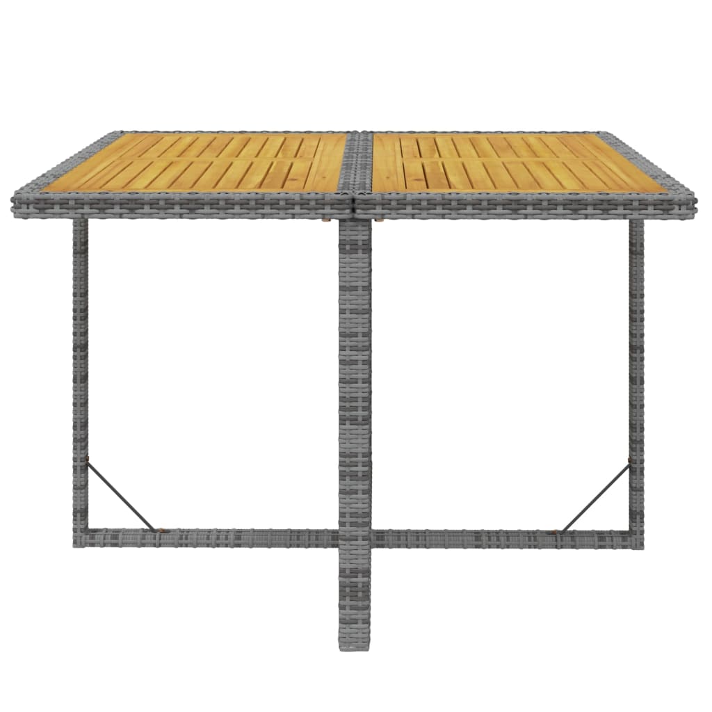 5-Delige Tuinset Met Kussens Poly Rattan Grijs Grijs en bruin 109 cm tafellengte 4x Fauteuil + Tafel