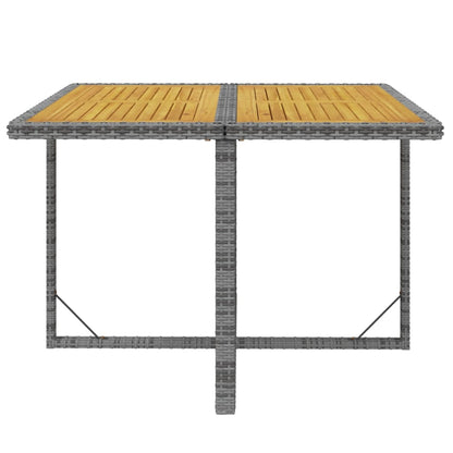 5-Delige Tuinset Met Kussens Poly Rattan Grijs Grijs en bruin 109 cm tafellengte 4x Fauteuil + Tafel