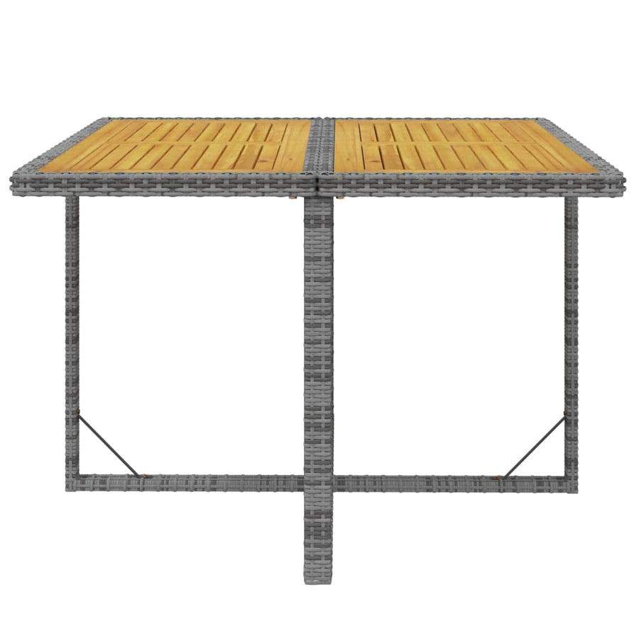 5-Delige Tuinset Met Kussens Poly Rattan Grijs Grijs en bruin 109 cm tafellengte 4x Fauteuil + Tafel