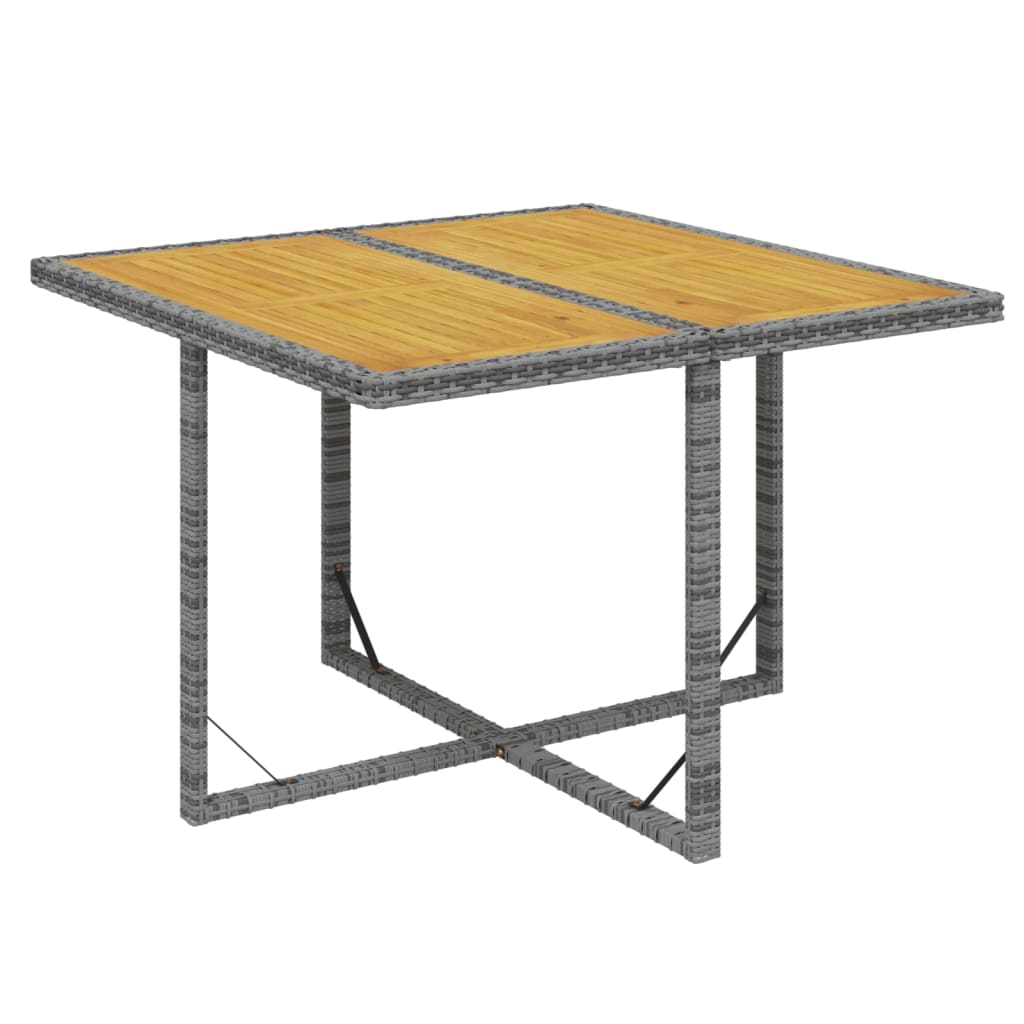 9-Delige Tuinset Met Kussens Poly Rattan Grijs Grijs en bruin 109 cm tafellengte 4x Fauteuil + 4x voetensteun + Tafel