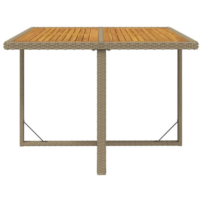 5-Delige Tuinset Met Kussens Poly Rattan Beige En Bruin 109 cm tafellengte 4x Fauteuil + Tafel