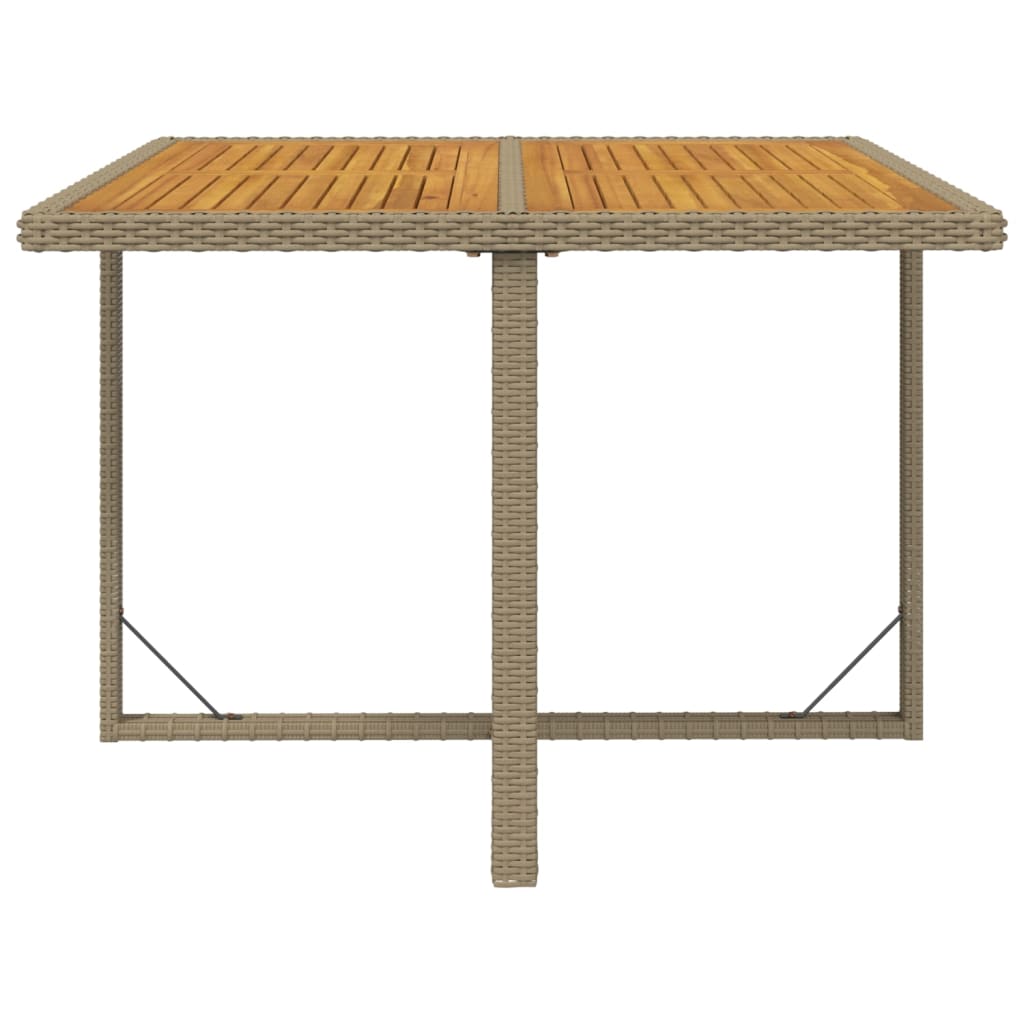 9-Delige Tuinset Met Kussens Poly Rattan Beige En Bruin 109 cm tafellengte 8x Fauteuil + Tafel