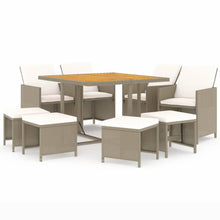 9-Delige Tuinset Met Kussens Poly Rattan Beige En Bruin 1
