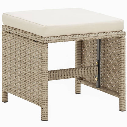 9-Delige Tuinset Met Kussens Poly Rattan Beige En Bruin 1