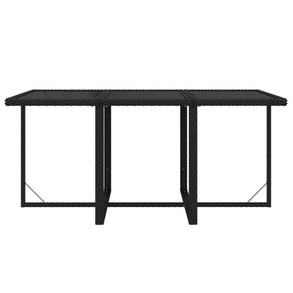 7-Delige Tuinset Met Kussens Poly Rattan Zwart En Wit 163 cm tafellengte 6x Fauteuil + Tafel